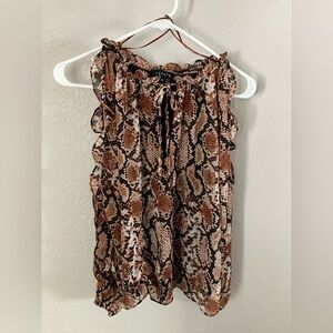 1. State Black and Brown Patterned Top